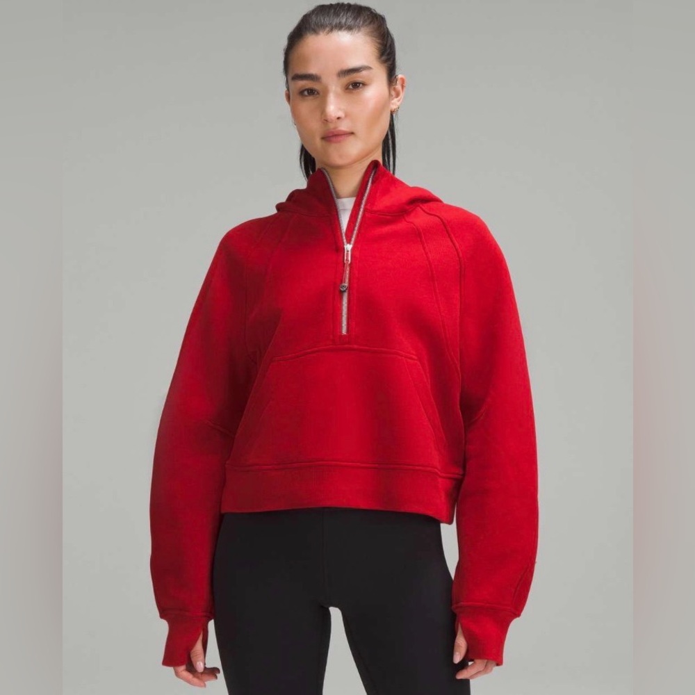 NWOT 🔥 Lululemon Scuba Oversized Half-Zip Hoodie Dark Red size M/L